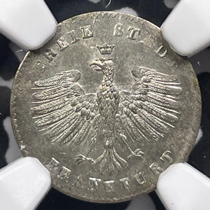 1842 Germany Frankfurt 1 Kreuzer NGC MS64 Lot#G6019 Silver! Choice UNC!