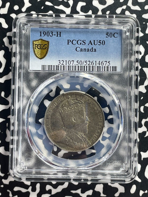 1903-H Canada 50 Cents PCGS AU50 Lot#G713 Silver!