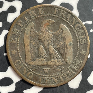 1856-W France 5 Centimes Lot#E7673