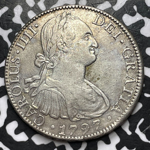 1797-Mo FM Mexico 8 Reales Lot#JM7195 Large Silver Coin! Nice!