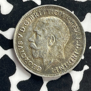 1917 Great Britain 3 Pence Threepence Lot#C0802 Silver!