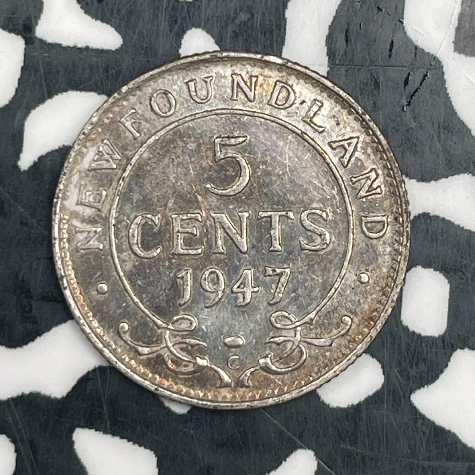 1947 Newfoundland 5 Cent Lot#N3283 Silver! Nice!