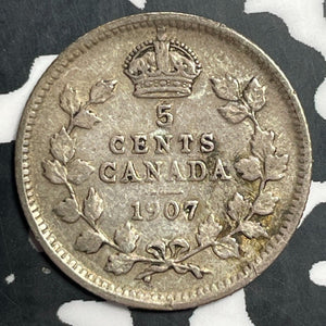 1907 Canada 5 Cents Lot#E7262 Silver!