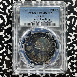 1970 Guinea Lunar Landing 250 Francs PCGS PR66 DCAM Lot#G1096 Silver! Proof!