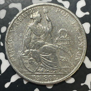 1928 Peru 1/2 Sol Half Sol Lot#T1716 Silver!
