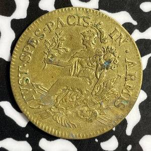 Undated France Louis XIV Brass Peace Token Lot#E1763 28mm