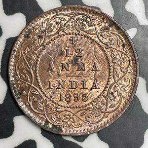 1895 India 1/12 Anna Lot#E9785 High Grade! Beautiful!