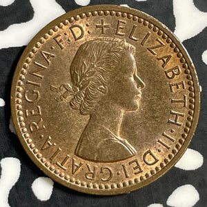 1955 Great Britain Farthing Lot#E7414 High Grade! Beautiful!