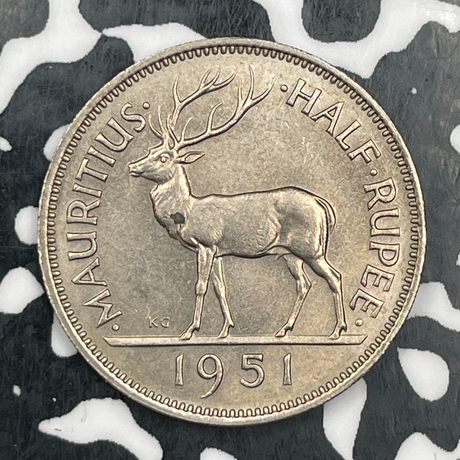 1951 Mauritius 1/2 Rupee Half Rupee Lot#F9302 High Grade! Beautiful!
