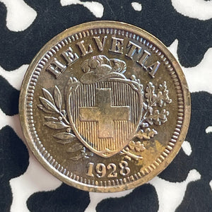 1928 Switzerland 1 Rappen Lot#T7984 High Grade! Beautiful!