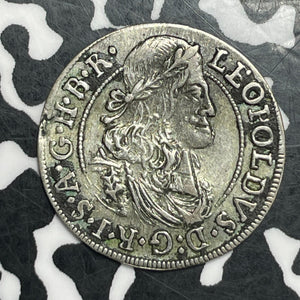 1681 Austria 3 Kreuzer Lot#T6505 Silver! KM#1245