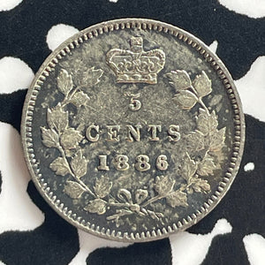 1886 Canada 5 Cents Lot#T7811 Silver! Nice!