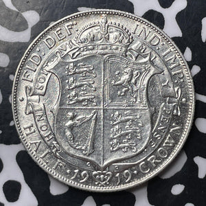 1919 Great Britain 1/2 Crown Lot#JM8705 Silver! Nice!