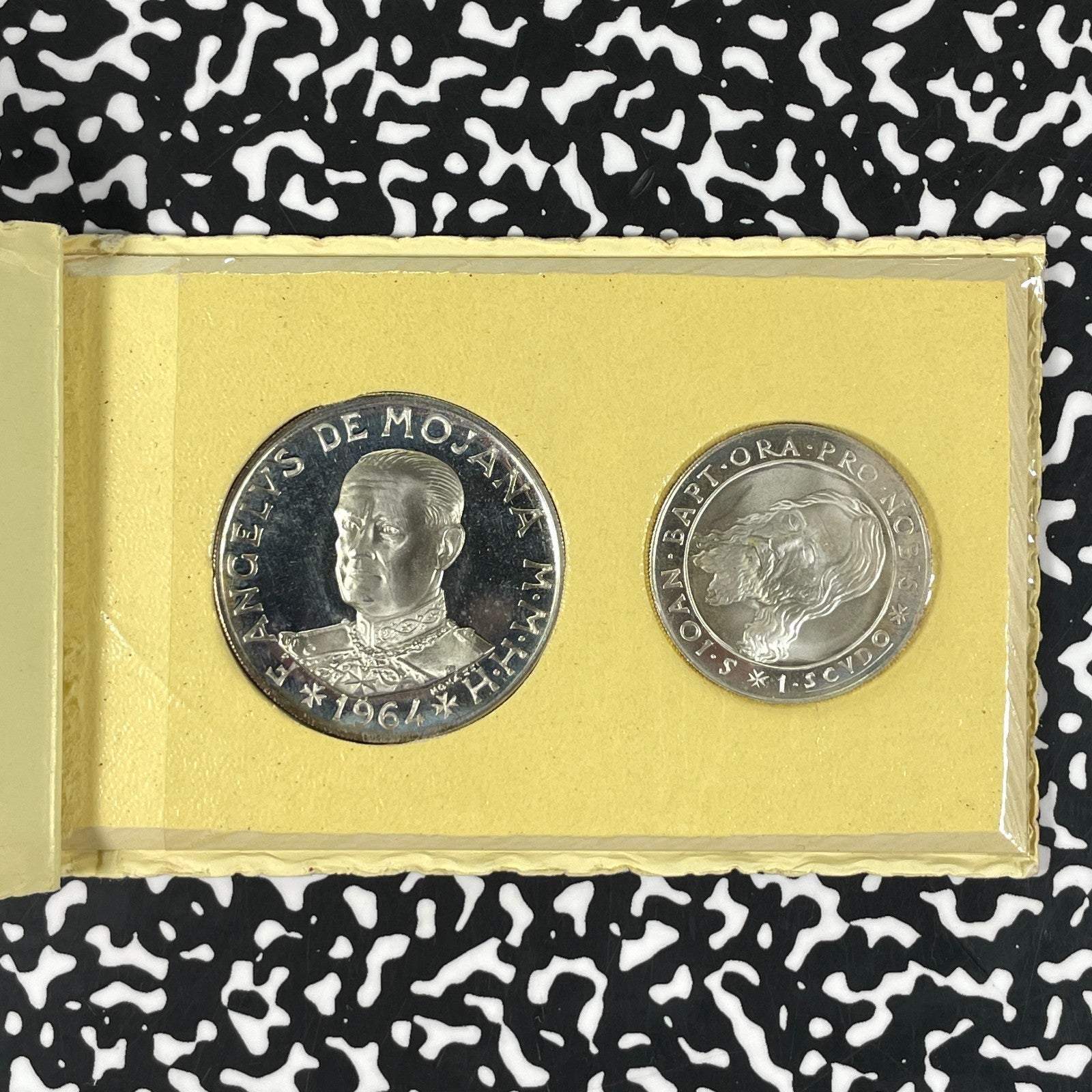 1965 Malta 2x Coin Mint Set Lot#B3415 Silver! With Case