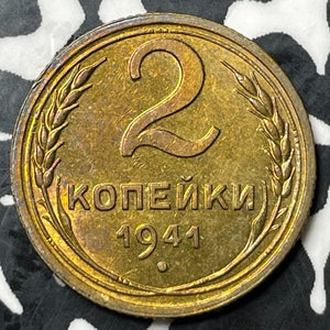 1941 Russia 2 Kopeks Lot#E7173 High Grade! Beautiful!