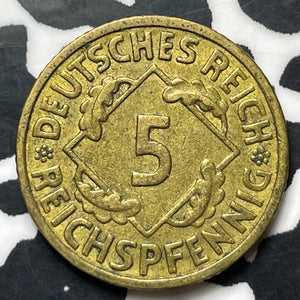 1936-F Germany 5 Pfennig (4 Available) (1 Coin Only)