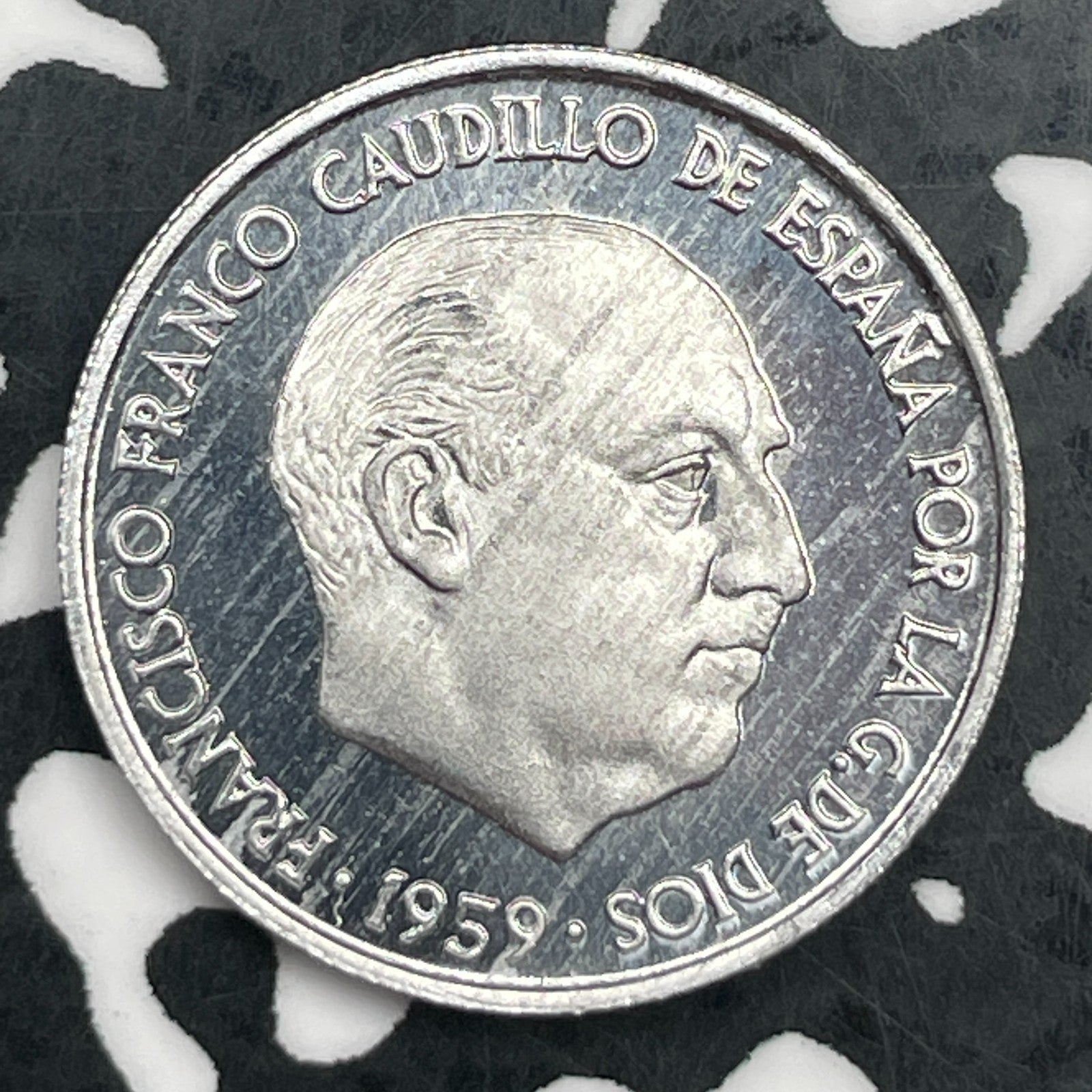 1959 Spain 10 Centimos Lot#F5369 Proof!
