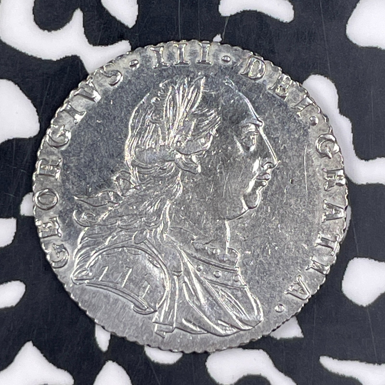 1787 Great Britain 6 Pence Lot#JM1023 Silver! Beautiful Details, Cleaned