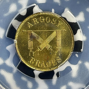 U/D G.B. Argosy Braces Farthing Token PCGS MS63 Lot#G758 Choice UNC! Bell#7620