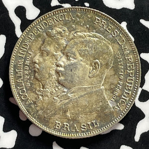 1922 Brazil 2000 Reis Lot#T9722 Silver! High Grade! Beautiful!