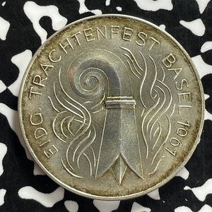 1961 Switzerland Basel Trachtenfest Medal Lot#JM0207 Silver! Scarce! 33mm