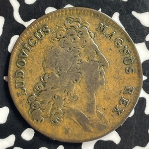 1704 France Louis XIV 'It Will Flow' Treasury Jeton Lot#T7174 29mm