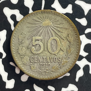 1919 Mexico 50 Centavos Lot#T7934 Silver! KM#447