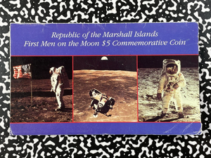 1989 Marshall Islands Moon Landing $5 Dollars Commemorative Lot#B1819 W/ Case