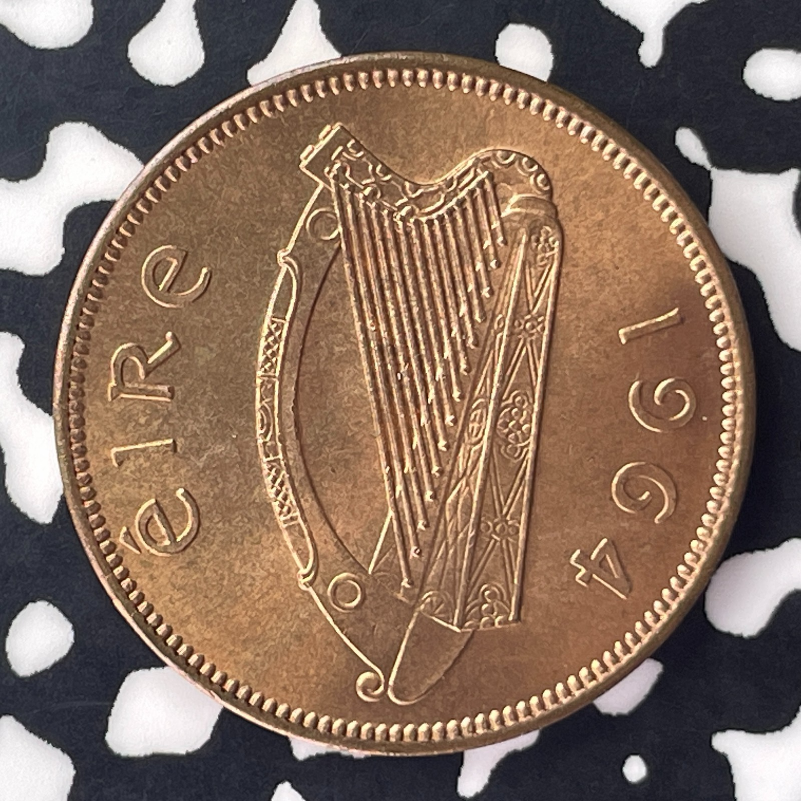 1964 Ireland 1/2 Penny Half Penny Lot#C4648 High Grade! Beautiful!