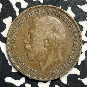 1918-H Great Britain 1 Penny Lot#C0531 Better Date! Nice Detail, Rim Dings