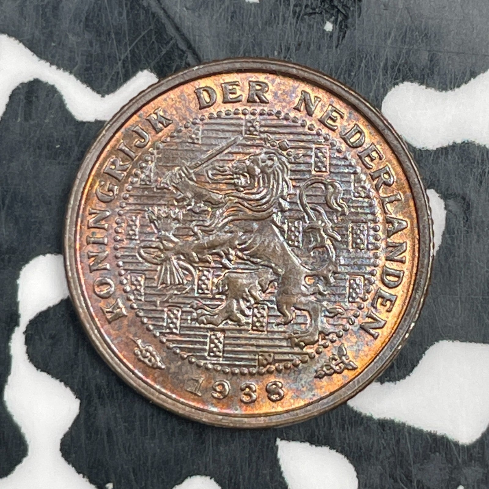 1938 Netherlands 1/2 Cent Lot#N1514 High Grade! Beautiful!