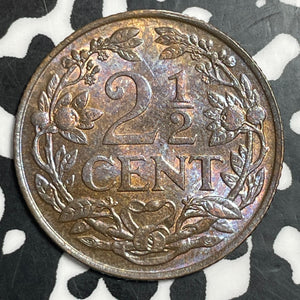 1941 Netherlands 2 1/2 Cents Lot#T2607 High Grade! Beautiful!