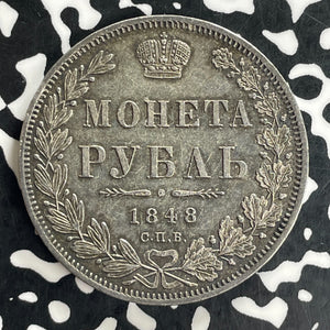 1848 Russia 1 Rouble Lot#JM0112 Large Silver! Nice!