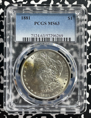 1881 U.S. $1 Morgan Dollar PCGS MS63 Lot#G581 Silver! Choice UNC!