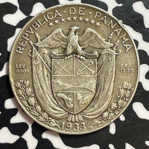 1933 Panama 1/2 Balboa Half Balboa Lot#T1298 Silver!