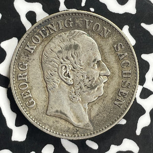 1903-E Germany Saxony 2 Mark Lot#C0157 Silver!