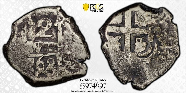 1762-P V-Y Bolivia Cob 2 Reales PCGS F12 Lot#G2369 Silver! Calico-688