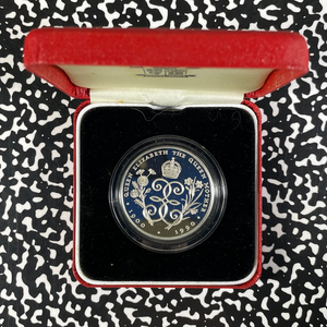 1990 Falkland Islands Queen Mother 90th £5 Pounds Lot#B2615 Silver! Proof!