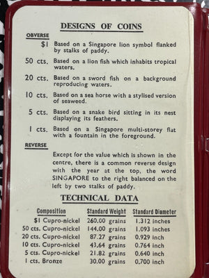 1967 Singapore New Issue 6x Coin Mint Set Lot#B2162 With Case & C.O.A.