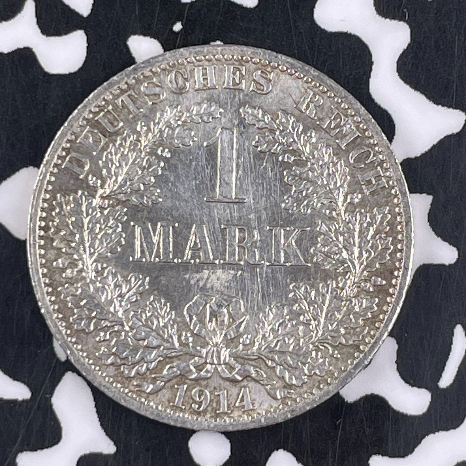 1914-A Germany 1 Mark Lot#F2627 Silver! High Grade! Beautiful!