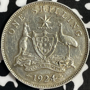 1924 Australia 1 Shilling Lot#D9748 Silver! Better Date