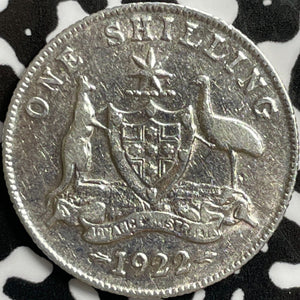 1922 Australia 1 Shilling Lot#E0563 Silver! Cleaned