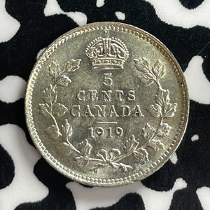 1919 Canada 5 Cents Lot#T7759 Silver! High Grade! Beautiful!