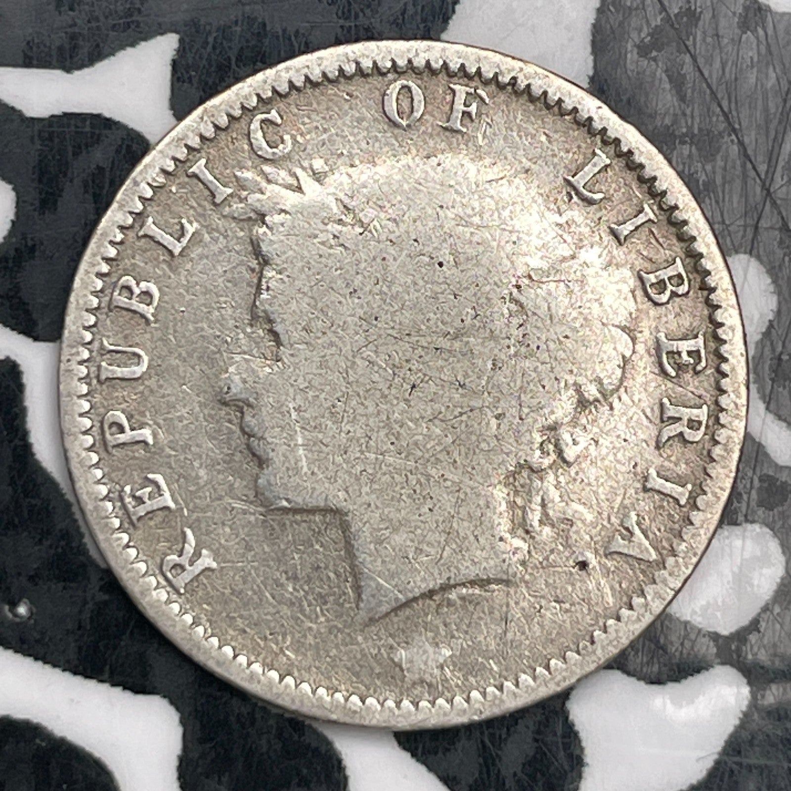 1906 Liberia 10 Cents Lot#F6622 Silver! Scarce! Low Mintage