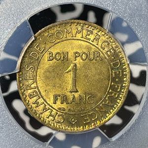 1920 France 1 Franc PCGS MS64 Lot#G120 Key Date! Choice UNC! Beautiful Toning!