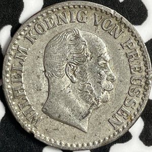 1870-C Germany Prussia 1 Groschen Lot#D8855 Silver! Nice!