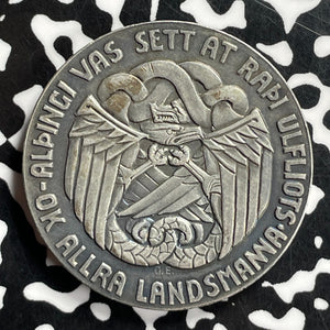 1930 Iceland Althing Millennium 5 Kronur Lot#JM9746 Silver! High Grade!