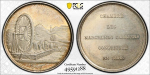 "1840" France Abeille Merchant Jeton PCGS MS61 Lot#G7734 Silver! Nice UNC!