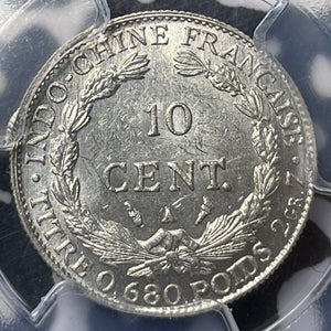 1930-A French Indo-China 10 Centimes PCGS MS63 Lot#G6907 Silver! Lec-170