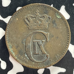1874 Denmark 2 Ore Lot#T7542